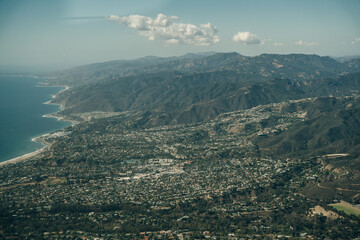 Aerial view of Leo Carrillo State Park and Pacific Coast in Malibu, California.