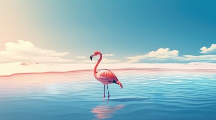 Fototapeta na wymiar flamingo with generative ai