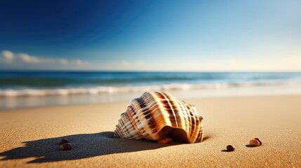 Obraz premium sea shell and starfish with generative ai