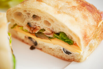 sandwich with ham and cheese