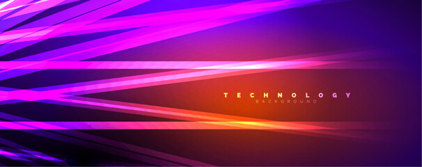 Neon shiny light abstract lines, light beams concept abstract background. Vector Illustration For Wallpaper, Banner, Background, Card, Book Illustration, landing page