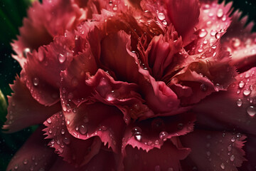 Сlose-up of a carnation flower with water drops