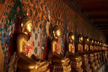 golden buddha statue,Southeast Asian traditional temple	