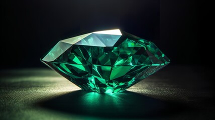 Emerald Sparkle - A large green diamond glistening in the light
