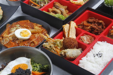 Freshly cooked assorted Korean food