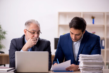 Two male colleagues working in the office