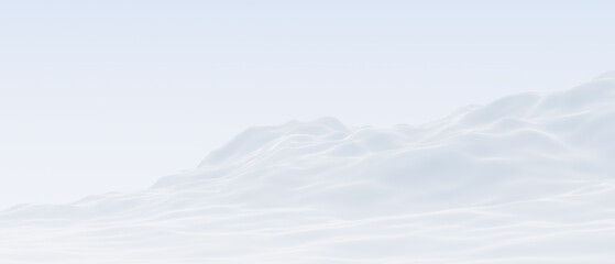 3D snowy mountain landscape.