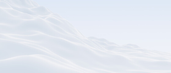 3D snowy mountain landscape.