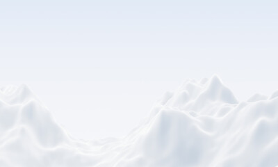 3D snowy mountain landscape.