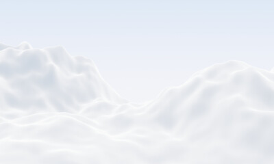 Fototapeta premium 3D snowy mountain landscape.