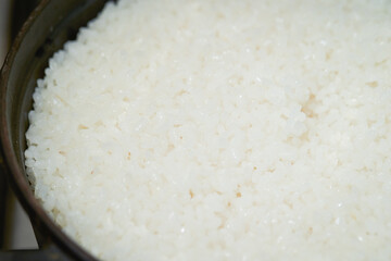 Rice Cooked in an Iron Pot