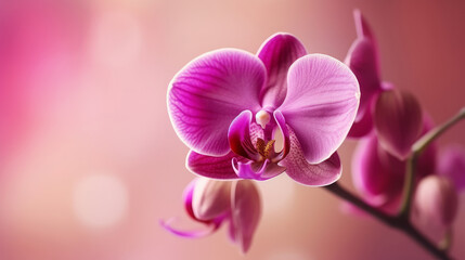 Fototapeta na wymiar Pink orchid natural background. Illustration AI Generative.