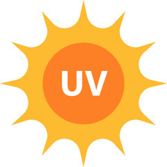 UV radiation icon solar ultraviolet light symbol for graphic design, logo, website, social media, mobile app, UI illustration.