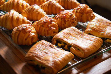 cheese croissant chocolate croissant