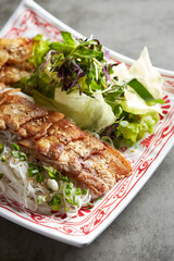 bun cha, grilled pork rice noodles and herbs