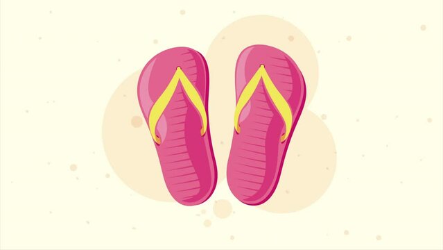 flip flops pink color animation