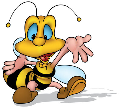 Cute Blue-eyed Honey Bee with Open Arms
