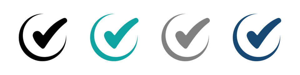 Trendy graphic check vector icons set