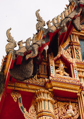Buddhism Religion Golden Temple Image Sough-East Asian Praying Statue