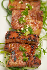 Korean food pork seasoning vegetables bulgogi