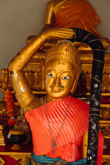 Buddhism Religion Golden Temple Image Sough-East Asian Praying Statue