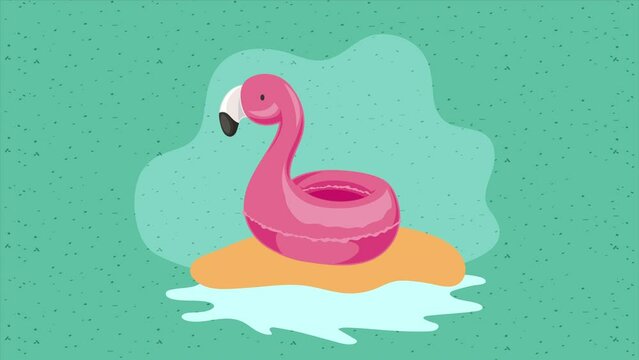 flamingo float beach accessory animation