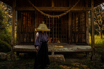 武士と日本古来の風景