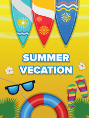 Summer Fun concept, refreshing summer sale template. Concept of an island vacation.