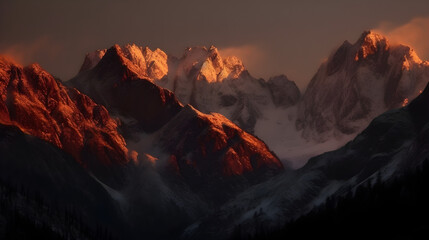 sunset over the mountains