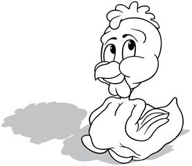 Drawing of a Hen Sitting on Eggs