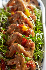 Grilled Chicken Wings with Vegetables