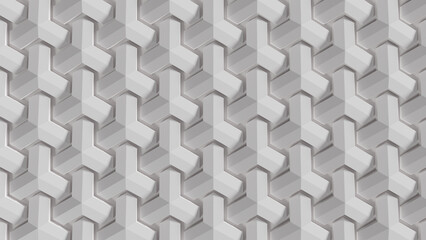 Abstract 3D geometric background.White hexagonal pattern.