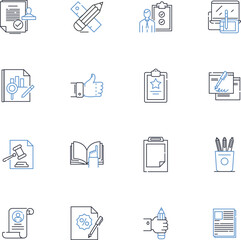 Fine-tuning line icons collection. Adjustment, Optimization, Calibration, Tuning, Refinement, Enhancement, Improvisation vector and linear illustration. Progression ,Development,Modification outline