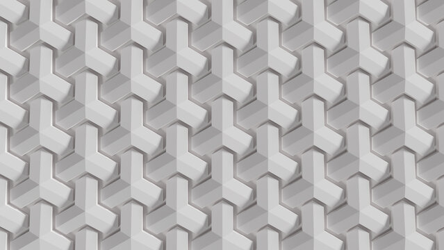 Abstract 3D geometric background.White hexagonal pattern.