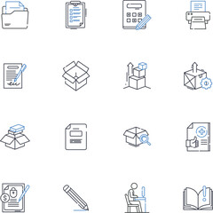 Brand promotion line icons collection. Advertising, Marketing, Publicity, Promoting, Branding, Campaigning, Exposure vector and linear illustration. Sponsorship,Endorsement,Awareness outline signs set