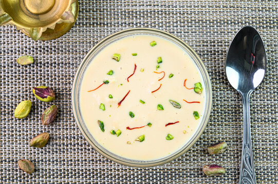 Basundi indian dessert served in a bowl.