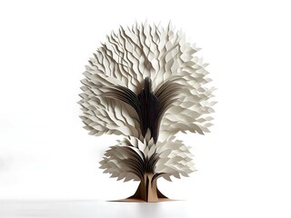 Paper tree made from recycled paper