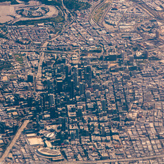 Downtown Los Angeles with aerial view
