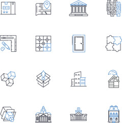 Carpentry line icons collection. Woodworking, Timber, Sawing, Chiseling, Planing, Joinery, Hammering vector and linear illustration. Nailing,Sanding,Cutting outline signs set