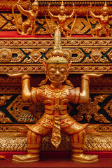 Buddhism Religion Golden Temple Image Sough-East Asian Praying Statue