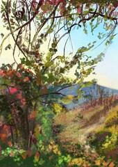 autumn in the forest watercolour 
