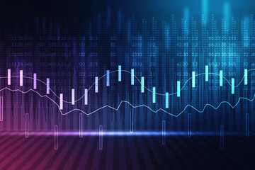 2d rendering Stock market online business concept. business Graph 