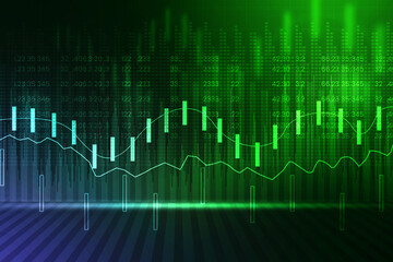 2d rendering Stock market online business concept. business Graph 