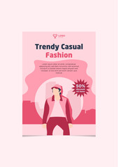 Casual boy fashion flyer template
