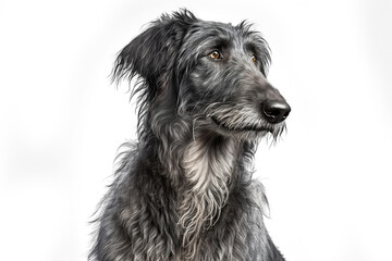 Majestic Scottish Deerhound Dog on White Background - Graceful and Regal Breed