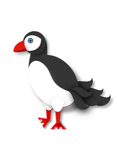 Atlantic Puffins. Puffins are any of three species of small alcids in the bird genus Fratercula. These are pelagic seabirds that feed primarily by diving in the water. 