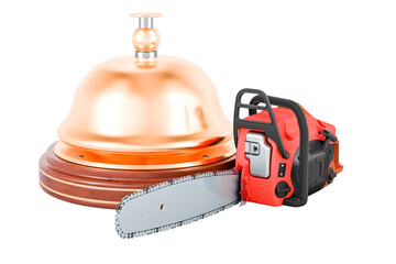 Naklejka premium Chainsaw with reception bell, 3D rendering