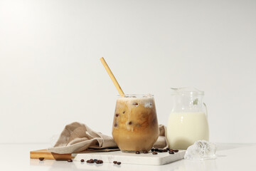 Cold drink for refreshing - ice coffee. Fresh summer drink