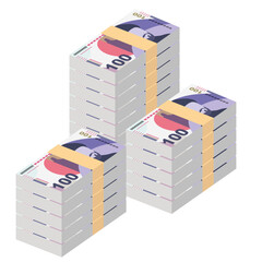 Georgian Lari Vector Illustration. Georgia money set bundle banknotes. Paper money 100 GEL. Flat style. Isolated on white background. Simple minimal design.
