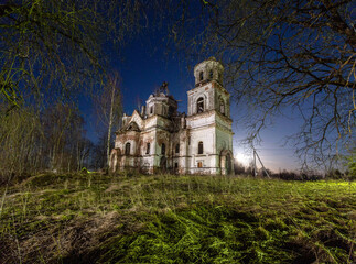an abandoned church in the village. Leningrad region. Russia
